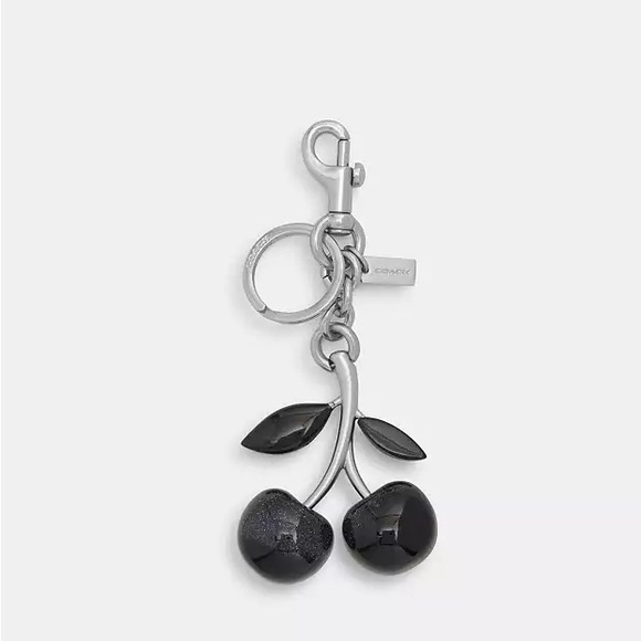 Coach Signature Black Cherry Bag Charm - Picture 3 of 3